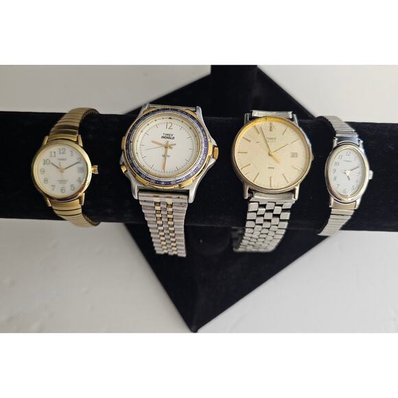 4 Vintage TIMEX WATCHES Bundle Lot As Is DIY Craft Project Untested Steampunk - Picture 1 of 7